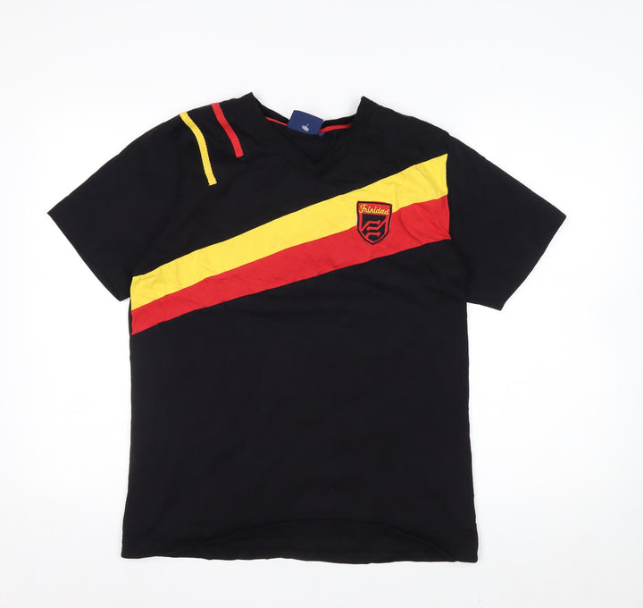 Football Factory Men's Black L Cotton Sports T-Shirt