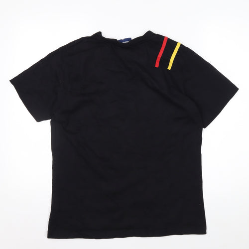 Football Factory Men's Black L Cotton Sports T-Shirt