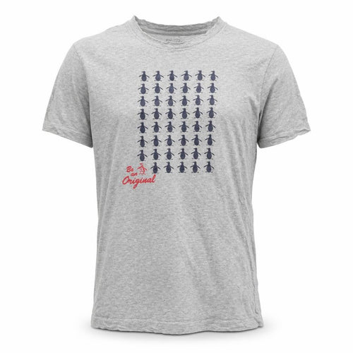 Original Penguin Men's Grey L Graphic Penguin Print Cotton T-Shirt