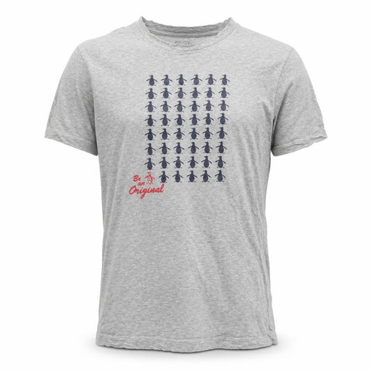 Original Penguin Men's Grey L Graphic Penguin Print Cotton T-Shirt