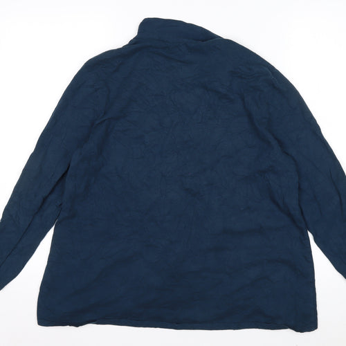 White Stuff Women’s Blue Cotton Tunic Blouse Size 16 Long Sleeve