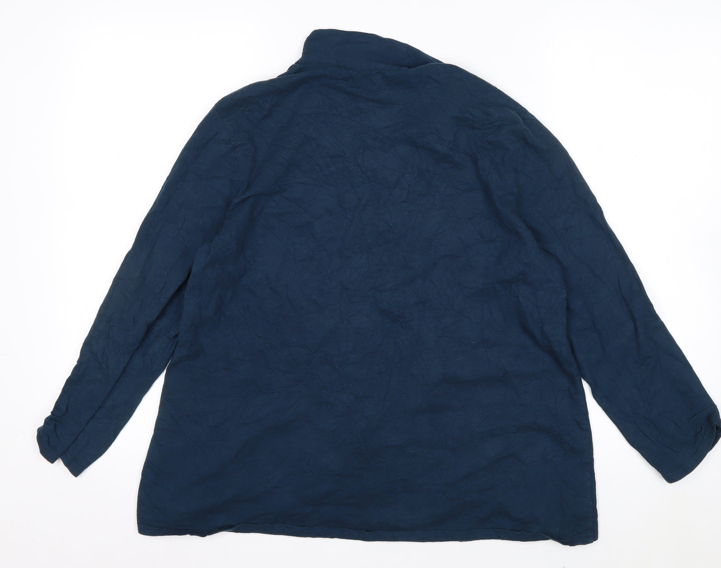 White Stuff Women’s Blue Cotton Tunic Blouse Size 16 Long Sleeve
