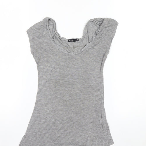 AllSaints Women's Grey XS Basic Viscose Scoop Neck T-Shirt