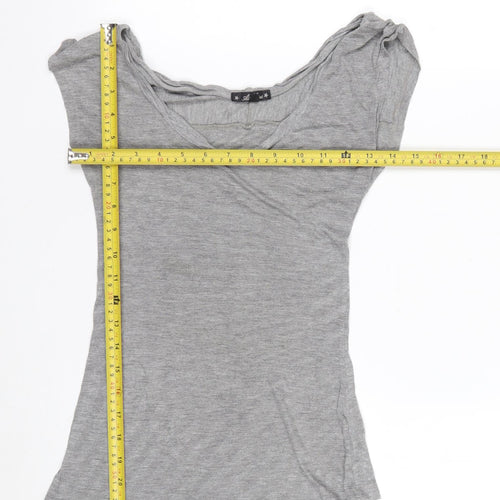 AllSaints Women's Grey XS Basic Viscose Scoop Neck T-Shirt