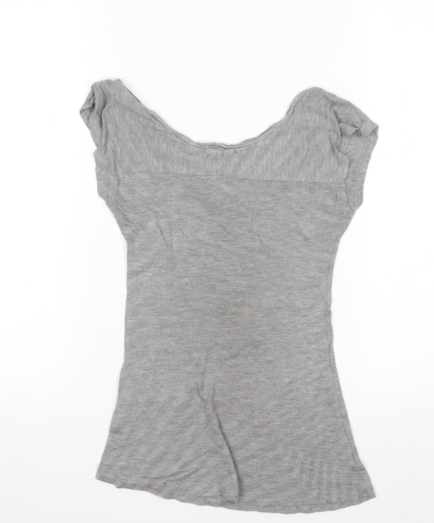 AllSaints Women's Grey XS Basic Viscose Scoop Neck T-Shirt