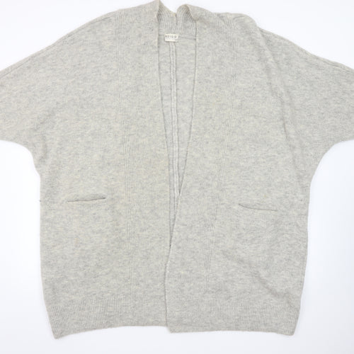 Marks and Spencer Women Grey Wool Cashmere Short Sleeve Cardigan M