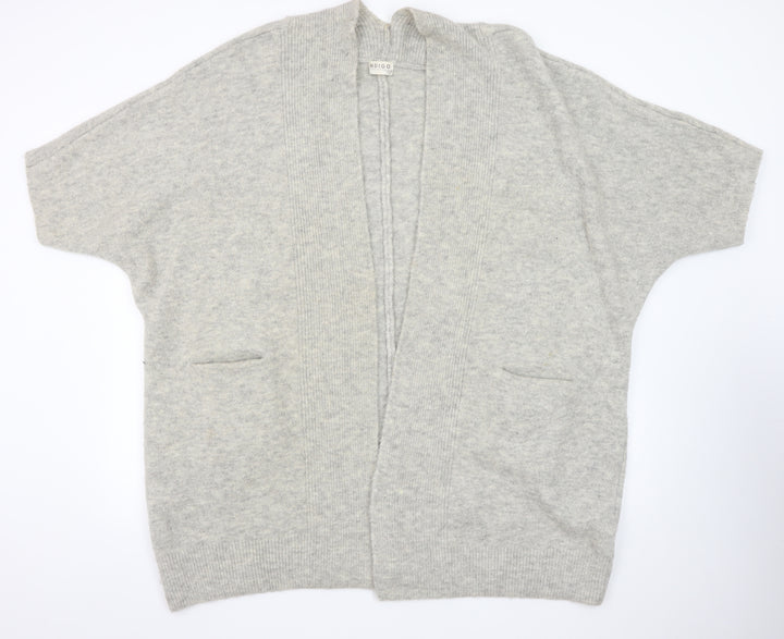 Marks and Spencer Women Grey Wool Cashmere Short Sleeve Cardigan M