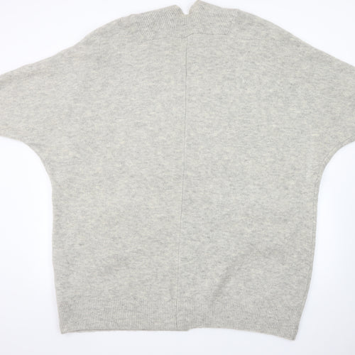 Marks and Spencer Women Grey Wool Cashmere Short Sleeve Cardigan M