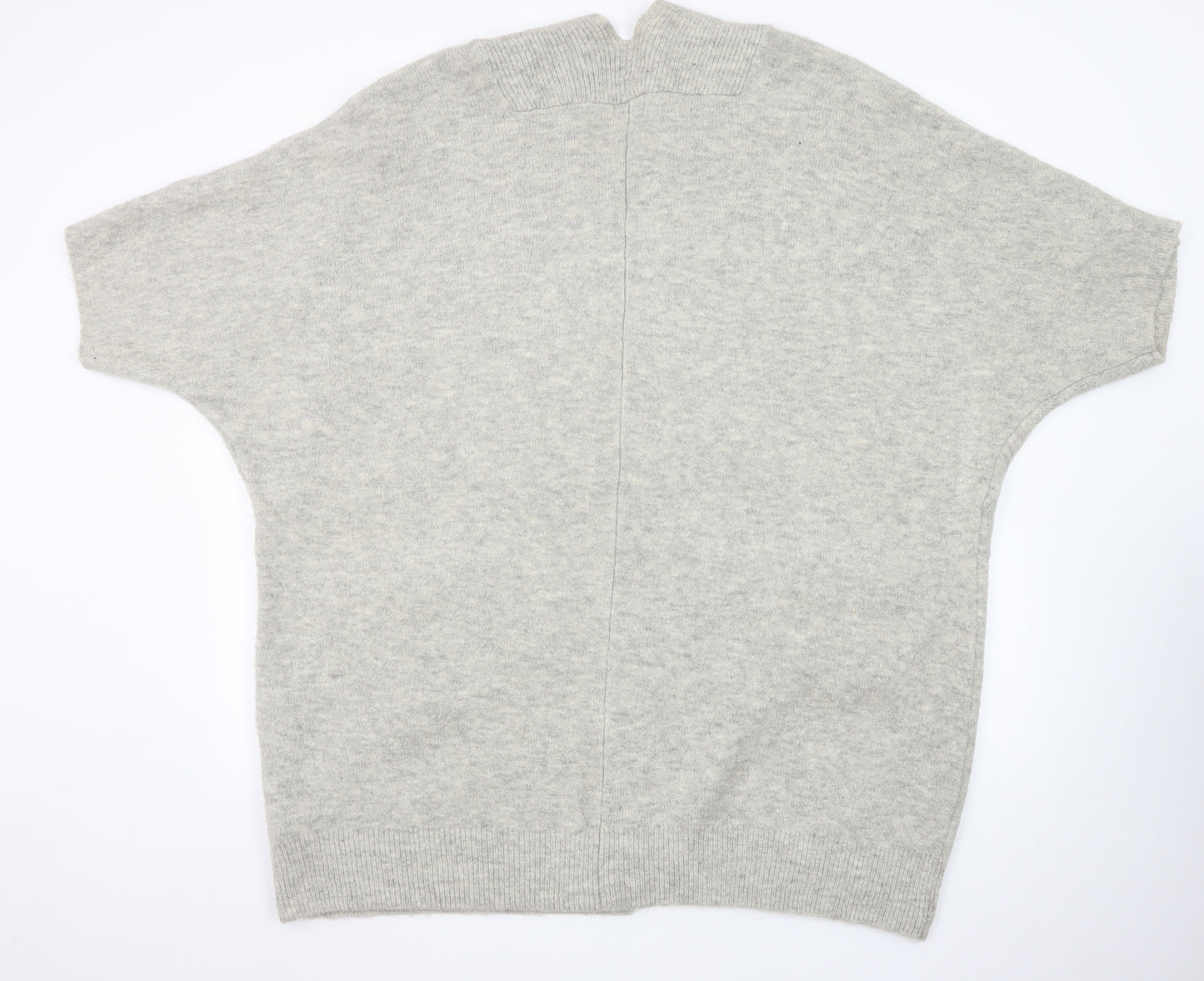 Marks and Spencer Women Grey Wool Cashmere Short Sleeve Cardigan M