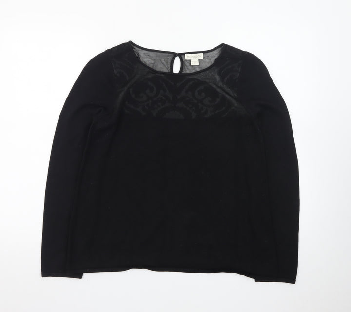 Monsoon Women’s Black Knit Pullover Jumper Size 12