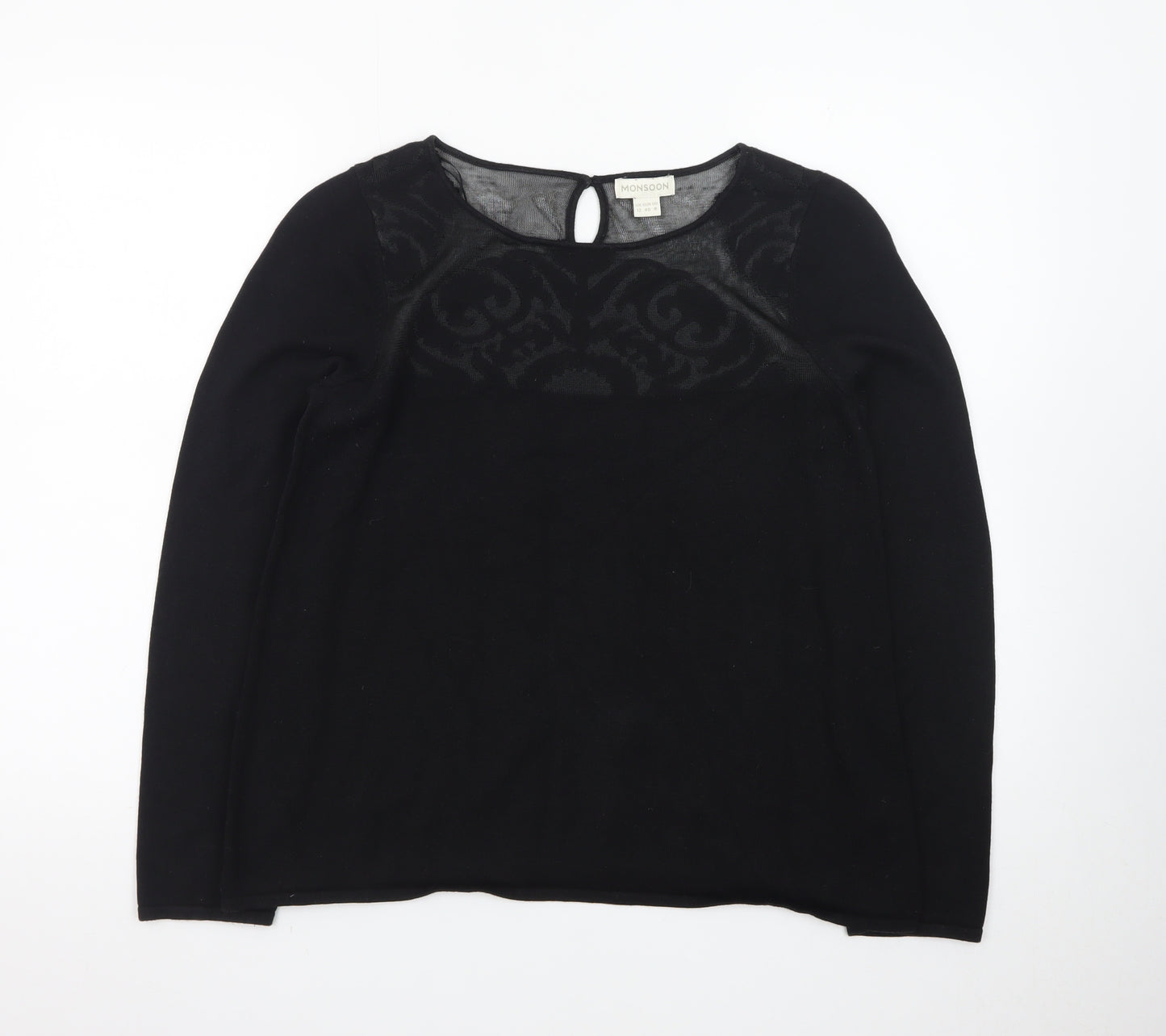 Monsoon Women’s Black Knit Pullover Jumper Size 12
