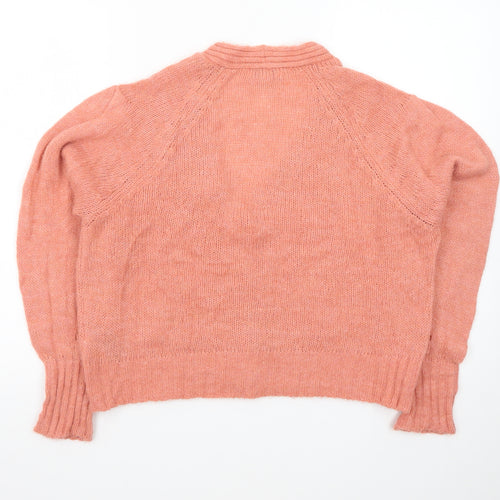Topshop Women’s Pink V-Neck Button Cardigan Jumper M