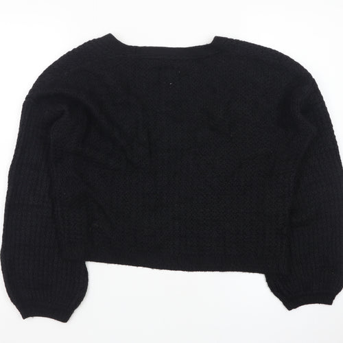 Fat Face Women's Black Chunky Knit Cardigan UK 6