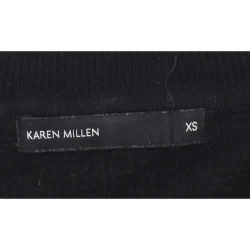Karen Millen Women's Black XS V-Neck Knit Pullover Jumper
