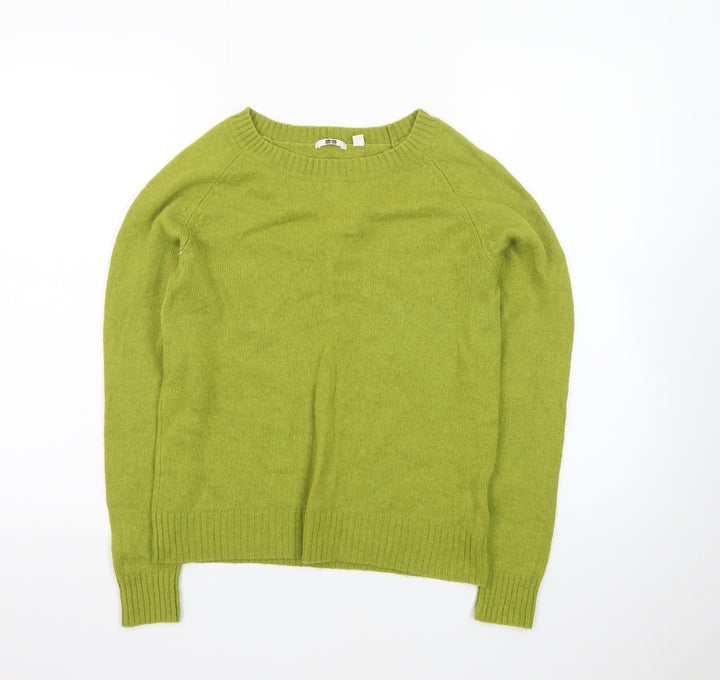 Uniqlo Womens Green Wool Crew Neck Pullover Jumper M
