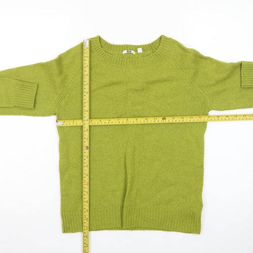 Uniqlo Womens Green Wool Crew Neck Pullover Jumper M