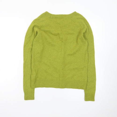 Uniqlo Womens Green Wool Crew Neck Pullover Jumper M
