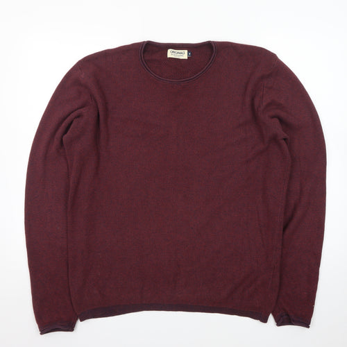 Jack & Jones Men's Red Knit Pullover Jumper Size M