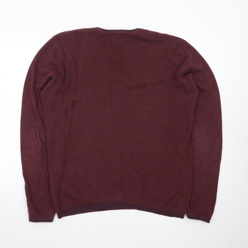 Jack & Jones Men's Red Knit Pullover Jumper Size M