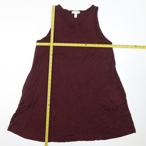H&M Womens Burgundy Tank Dress M Sleeveless Jersey Casual