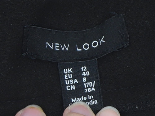 New Look Women Black Tapered Stretch Trousers Size 12