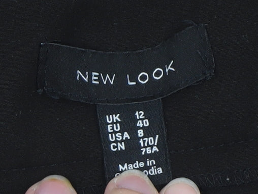 New Look Women Black Tapered Stretch Trousers Size 12