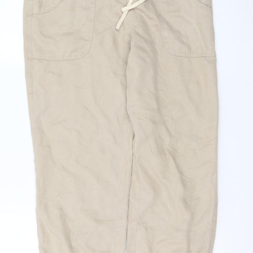 River Island Women’s Beige Linen Blend Jogger Trousers Size 10