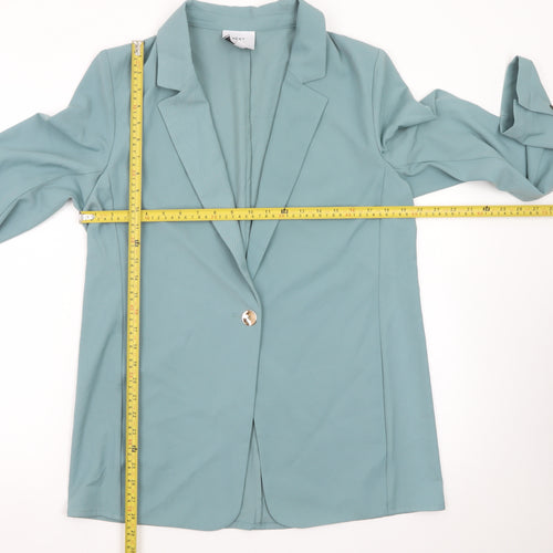 Next Women Blue Single Breasted Blazer Jacket Size 14 Polyester Blend