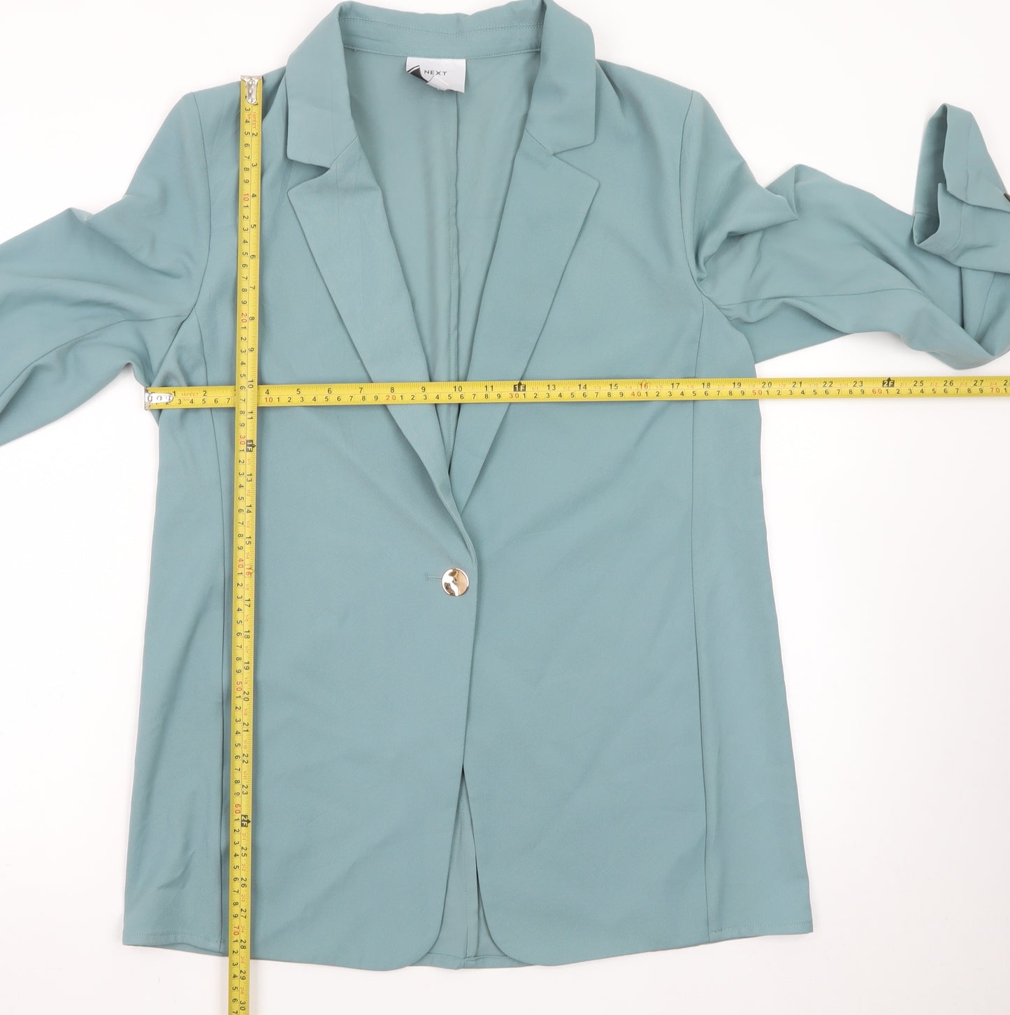 Next Women Blue Single Breasted Blazer Jacket Size 14 Polyester Blend