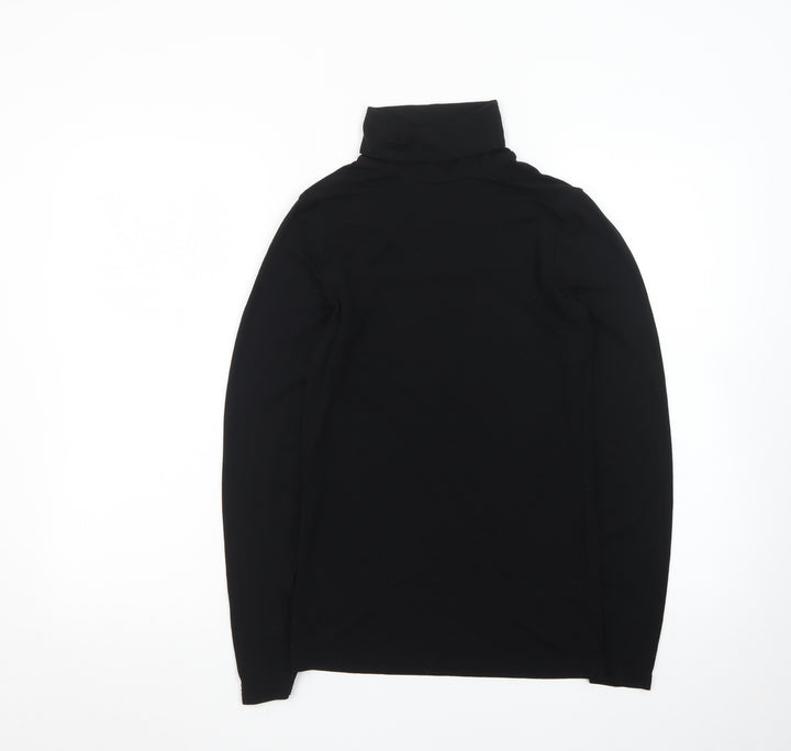 Marks and Spencer Women Black Roll Neck Long Sleeve Heatgen Top Size 14