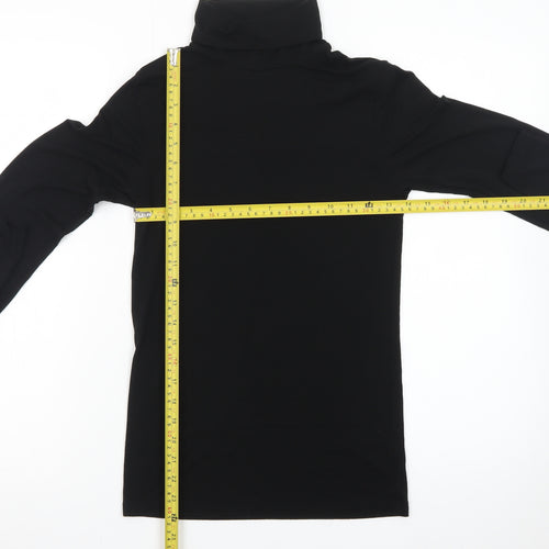 Marks and Spencer Women Black Roll Neck Long Sleeve Heatgen Top Size 14
