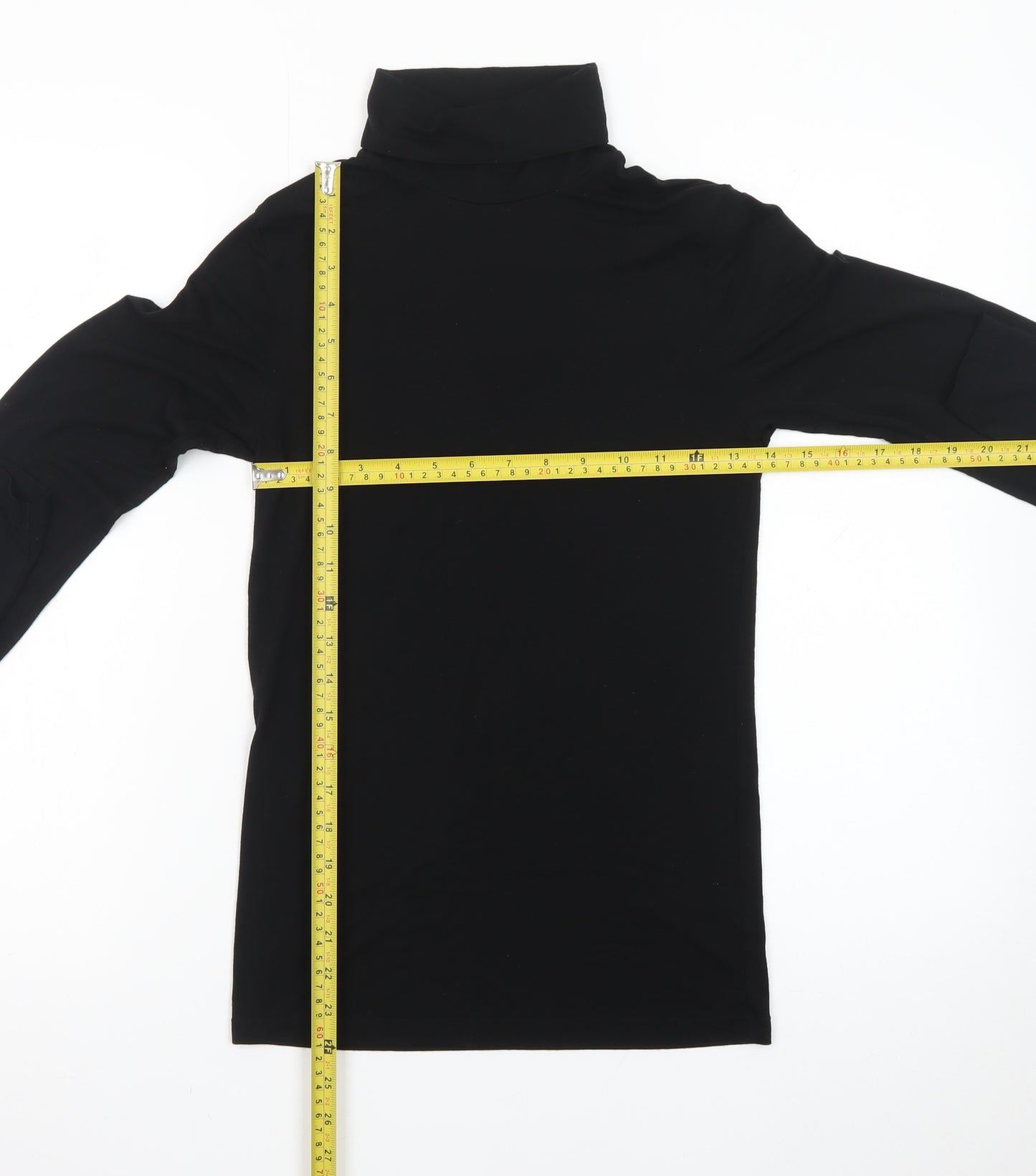 Marks and Spencer Women Black Roll Neck Long Sleeve Heatgen Top Size 14