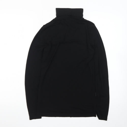 Marks and Spencer Women Black Roll Neck Long Sleeve Heatgen Top Size 14