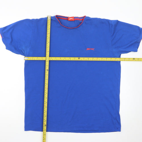 Slazenger Men's Blue Short Sleeve Cotton T-Shirt Size M