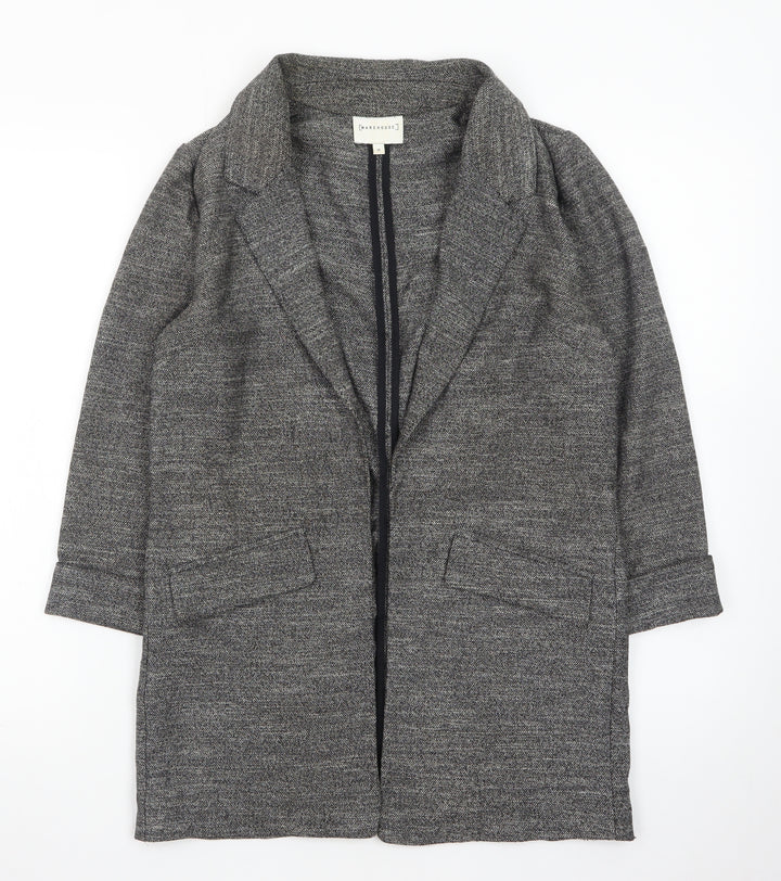 Warehouse Women Grey Longline Knit Cardigan Size 10