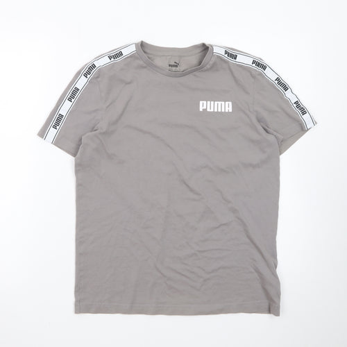 Puma Boys Grey Logo Short Sleeve T-Shirt 15-16 Years