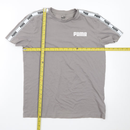 Puma Boys Grey Logo Short Sleeve T-Shirt 15-16 Years