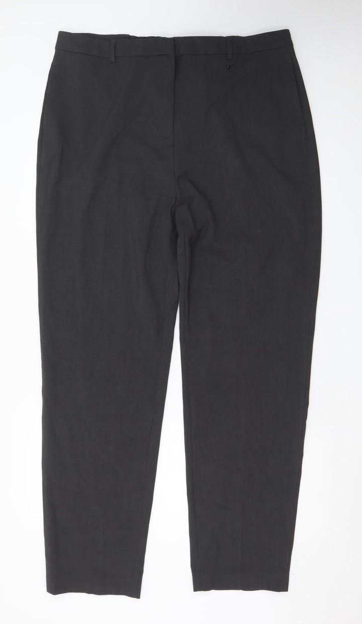 Marks and Spencer Women Charcoal Size 18 Long Dress Trousers