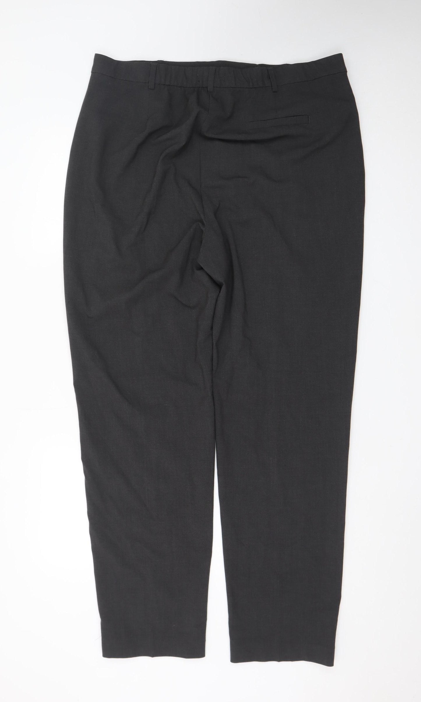 Marks and Spencer Women Charcoal Size 18 Long Dress Trousers