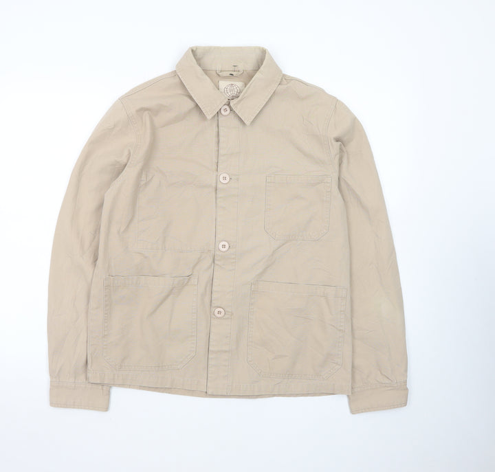Satta Men's Beige Cotton Basic Jacket Size S Casual Wear