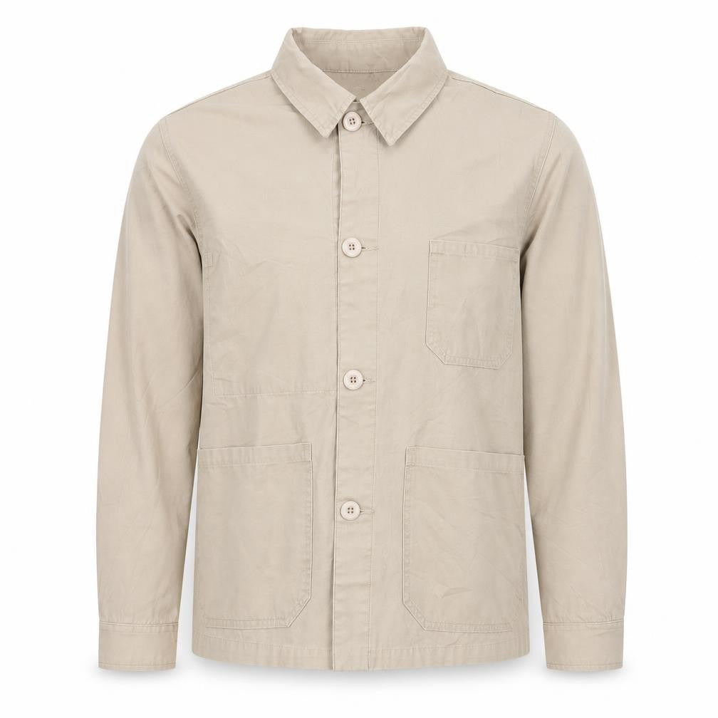 Satta Men's Beige Cotton Basic Jacket Size S Casual Wear