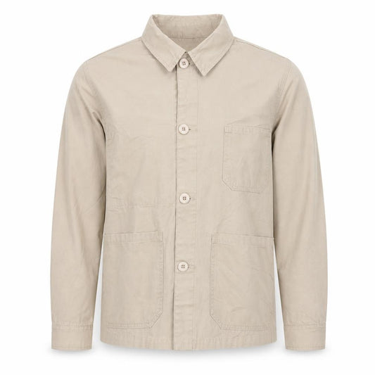 Satta Men's Beige Cotton Basic Jacket Size S Casual Wear