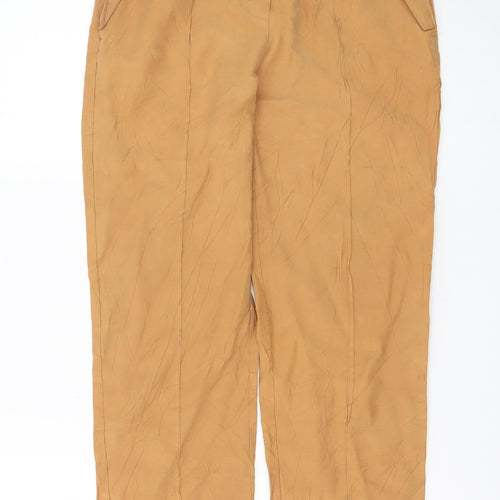 Next Women’s Beige Viscose Blend Trousers Size 8R Elastic Waist