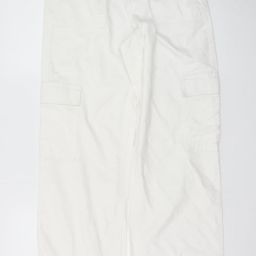 River Island Women’s White Cotton Cargo Trousers Size 6R