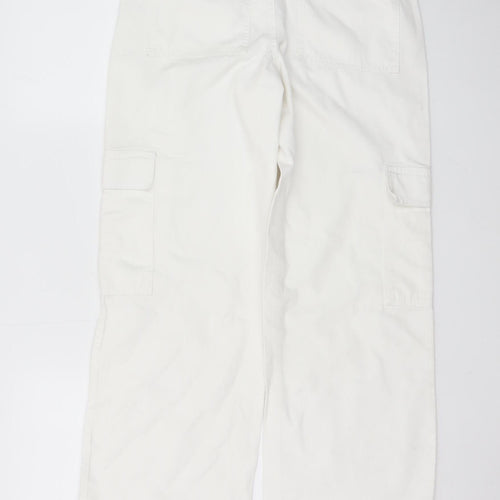 River Island Women’s White Cotton Cargo Trousers Size 6R