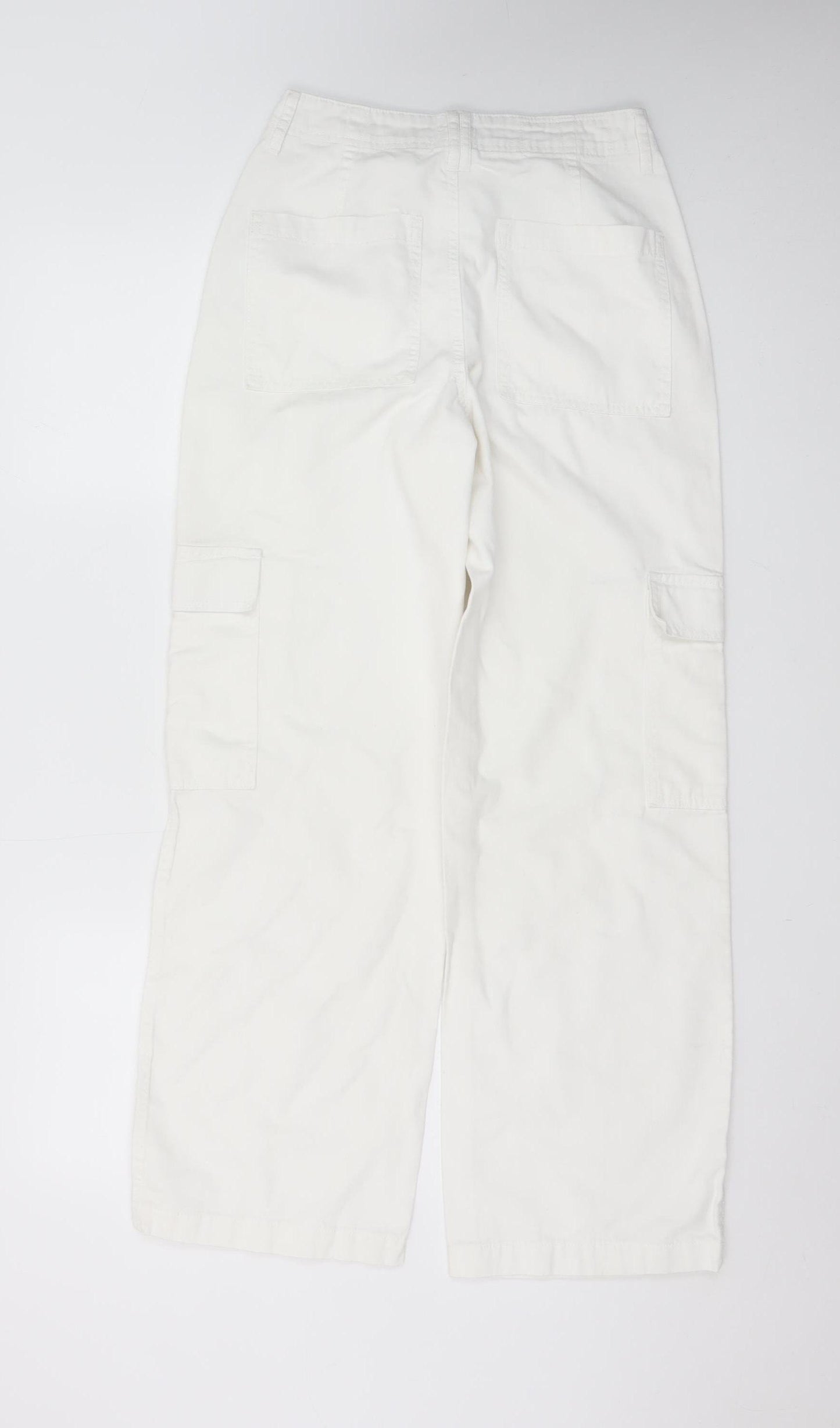 River Island Women’s White Cotton Cargo Trousers Size 6R