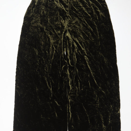 Marks and Spencer Women’s Green Velvet Wide-Leg Trousers Size 10