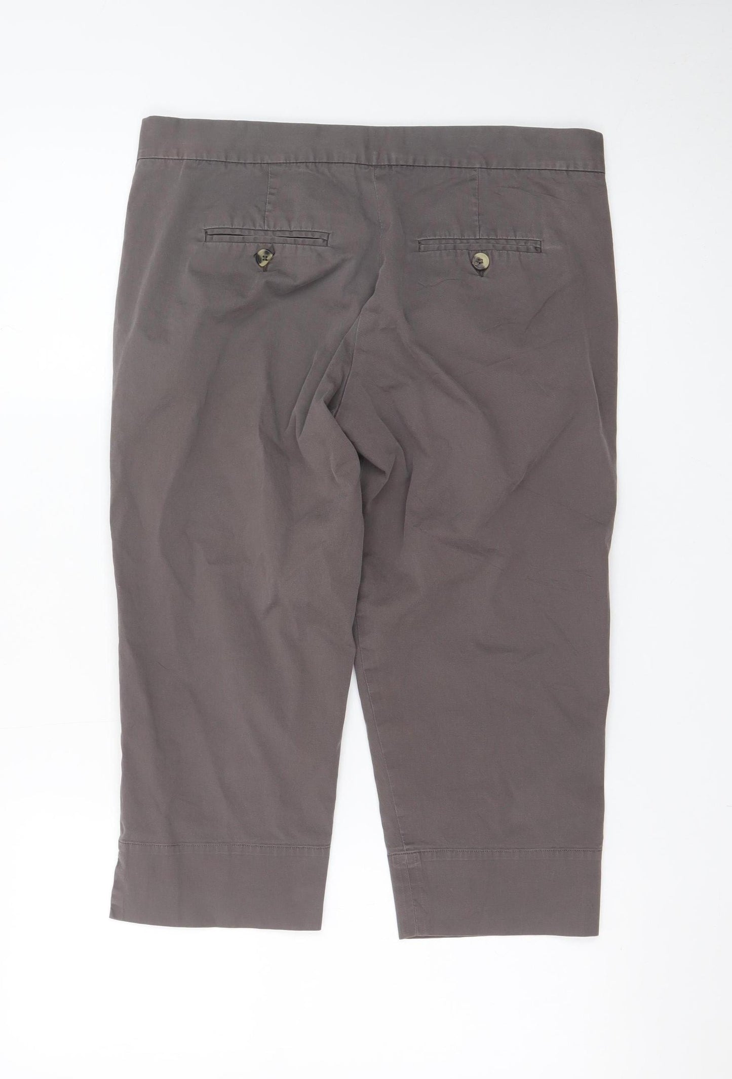 Farhi Womens Brown Cotton Capri Trousers Size 12