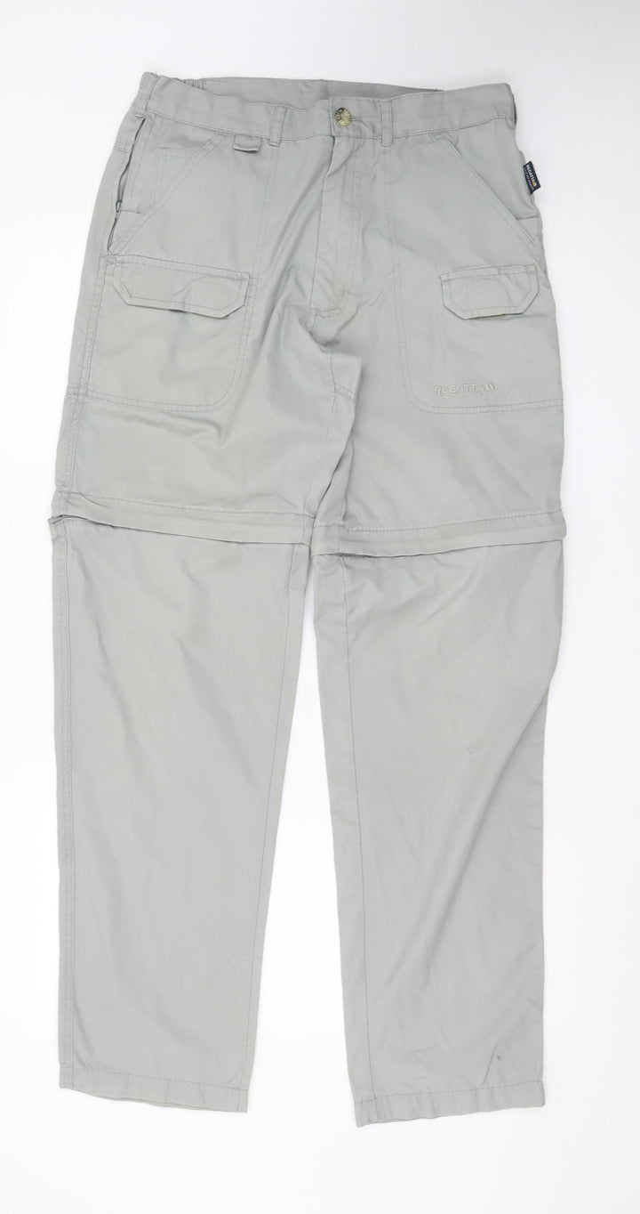 Regatta Men's Grey Convertible Cargo Trousers 32W 33L Lightweight Outdoor