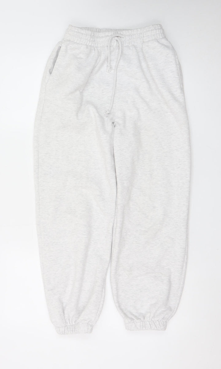 Zara Women’s Grey Fleece Sweatpants S Elastic Waist Casual